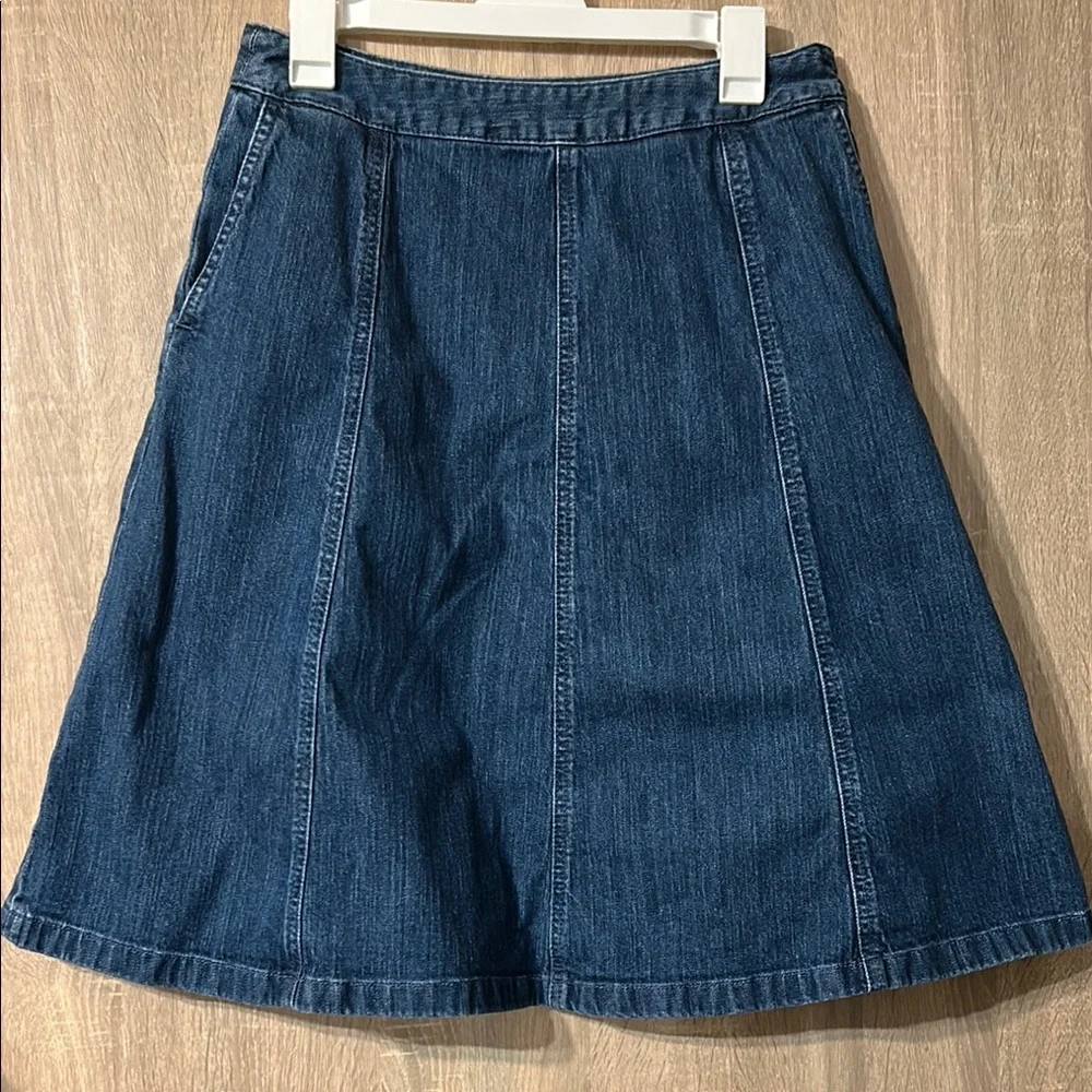 L.L. Bean Denim A-Line Skirt Classic Fit Size 8